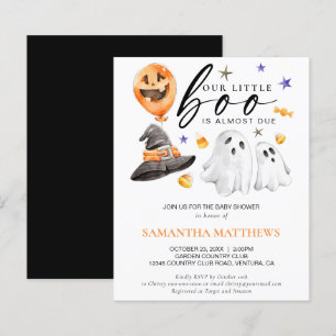 Budget Little Boo Halloween Baby shower Invite
