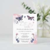 Budget Little Butterfly Baby shower Invite (Staand voorkant)