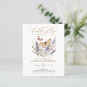 Budget Little Butterfly roze Baby shower Invite (Staand voorkant)