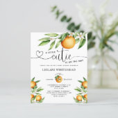 Budget Little Cutie Baby shower Invitation (Staand voorkant)