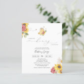 Budget Little Honey Bee Baby shower Invitation (Staand voorkant)