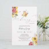 Budget Little Honey Bee Baby shower Invitation (Staand voorkant)