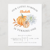 Budget Little Pumpkin 1st Birthday Invitation Cute (Voorkant)