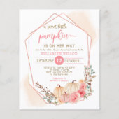 Budget Little Pumpkin Baby shower Invitation (Voorkant)