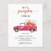 Budget Little Pumpkin Baby shower Red Truck Herfst (Voorkant)