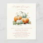 Budget Little Pumpkin Herfst Baby shower Invitatio (Voorkant)