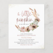 Budget Little Pumpkin Rustic Roos Gold Baby shower (Voorkant)