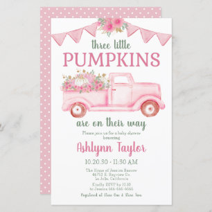 Budget Little Pumpkin Triplet Girl Baby shower