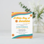 Budget Little Ray of Sunshine Baby shower Invite (Staand voorkant)