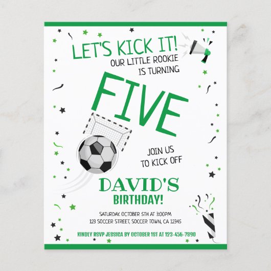 Budget Little Rookie Voetbal Groen Verjaardag Uitn (Voorkant)