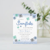 Budget Little Snowflake Baby shower Invitation (Staand voorkant)