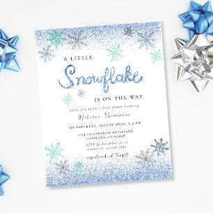 Budget Little Snowflake Baby shower Invitation