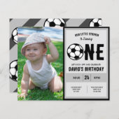 Budget Little Striker Voetbal Foto 1e verjaardag (Voorkant / Achterkant)