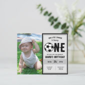 Budget Little Striker Voetbal Foto 1e verjaardag (Staand voorkant)