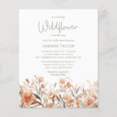 Budget Little Wildflower Boho Baby shower Invite (Voorkant)