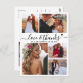 Budget Love and Bedankt Collage Wedding Bedankt Briefkaart (Voorkant / Achterkant)