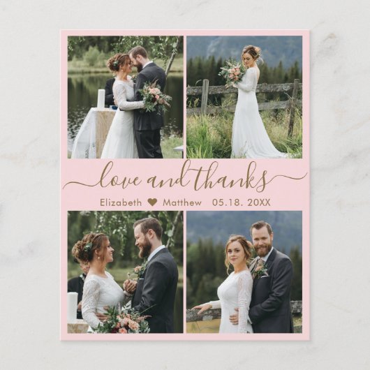 Budget Love and Bedankt Collage Wedding Bedankt Flyer (Voorkant)