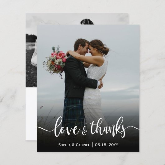 Budget Love and Bedankt Weddenschap Foto Dank u (Voorkant / Achterkant)