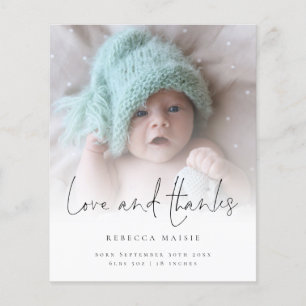 Budget Love Bedankt Photo Overlay Birth Announce