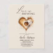 Budget Love Is Brewing Bridal Shower Uitnodiging Flyer (Voorkant)