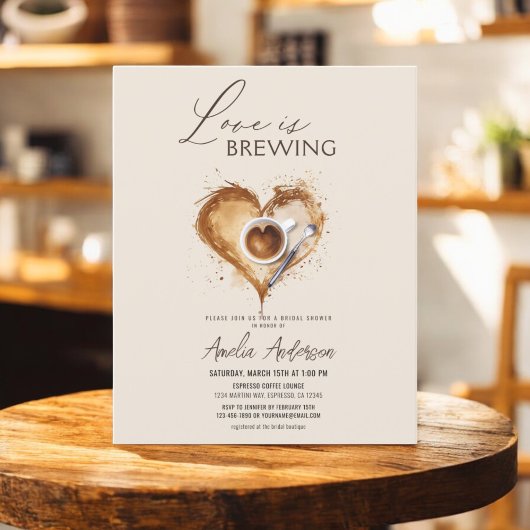 Budget Love Is Brewing Bridal Shower Uitnodiging Flyer