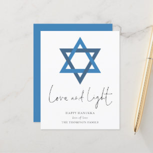 Budget Love Light Star van David Hanukkah Kaart
