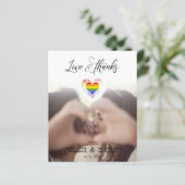 Budget Love & Thanks LGBT Rainbow Pride Heart LGBT (Staand voorkant)