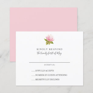 BUDGET Lovely roze green flower Weduwend RSVP