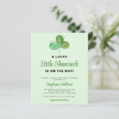 Budget Lucky Shamrock Green Baby shower Invitation (Staand voorkant)