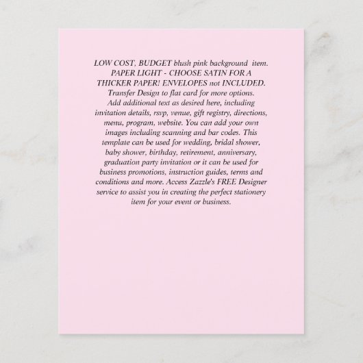 BUDGET LUIAARD Huwelijks UITNODIGINGEN Flyer (Achterkant)