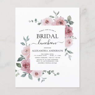 Budget Lunch Dusty Rose Roze Bruiloft Flyer