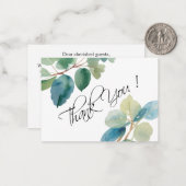 Budget Lush Eucalyptus groen dank u Notitiekaartje (Voorkant / Achterkant in situ)