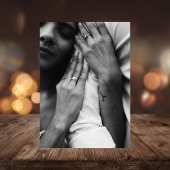 Budget luxe bloemenzwart, wit en rood bruiloft flyer