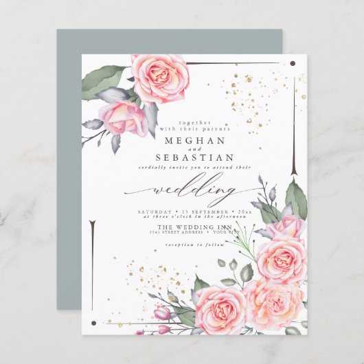 Budget maar mooie rustieke roze rozen (Voorkant / Achterkant)