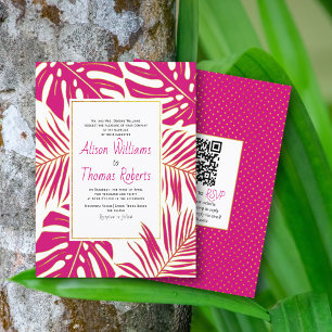 BUDGET magenta feuilles tropicaux faire-part de ma