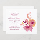 Budget Magenta Floral Baby shower (Voorkant / Achterkant)