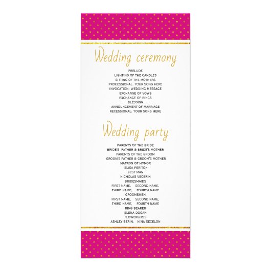 BUDGET magenta programme de mariage tropical feuil (Dos)