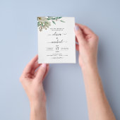 Budget Magnolia Eucalyptus Foto Greenery Wedding Flyer (Hand)