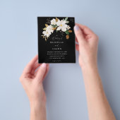 Budget Magnolia White Floral Wedding - Black Flyer (Hand)