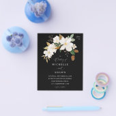 Budget Magnolia White Floral Wedding - Black Flyer (Enkel)