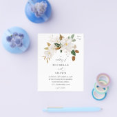 Budget Magnolia White Floral Wedding Flyer (Enkel)