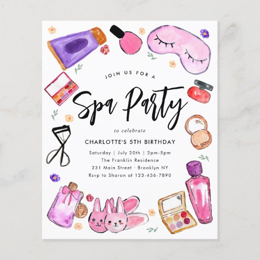 Budget Make-up Pyjama Meisjes Slumber Spa Verjaard (Voorkant)