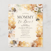 Budget mama om bloemige Baby shower uitnodiging te (Voorkant)