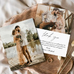 Budget Mariage 2 Photos Merci Cartes<br><div class="desc">Faites preuve de gratitude avec nos élégantes cartes de remerciement avec un script moderne et votre photo mariage préférée. Ces cartes offrent un design élégant et minimaliste qui complète parfaitement toute esthétique mariage. Personnalisez-les avec un message sincère d'appréciation pour transmettre vos remerciements à vos amis et à votre famille pour...</div>