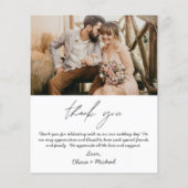 Budget Mariage 2 Photos Merci Cartes (Dos)