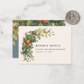 budget mariage agrumes botanique moderne carte RSV (Devant/Arrière en situation)