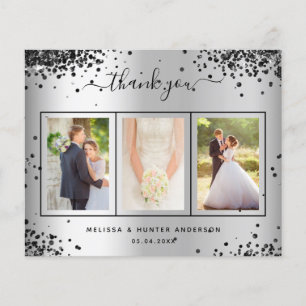 Budget mariage argent noir photo carte de remercie
