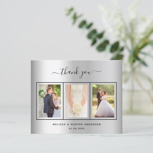 Budget mariage argent script photo carte de remerc (Debout devant)