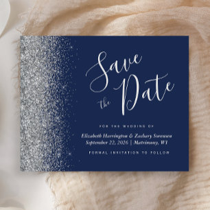 Budget Mariage Bleu Argent Économique Carte de Dat
