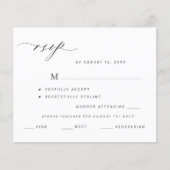 Budget mariage choix de menu noir et blanc RSVP (Devant)